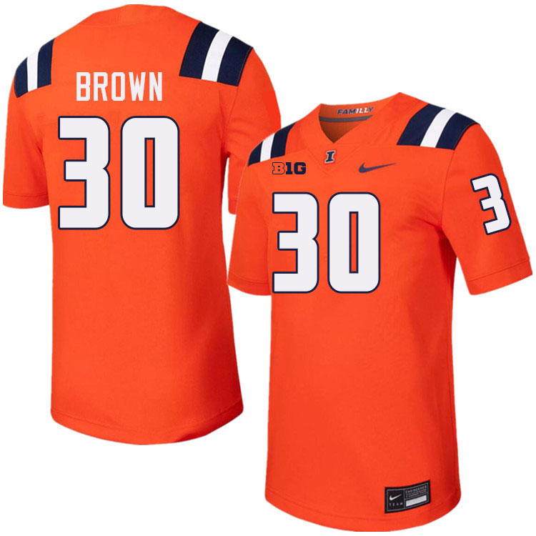 #30 Sydney Brown Illinois Fighting Illini Football Jersey,Uniforms-Orange